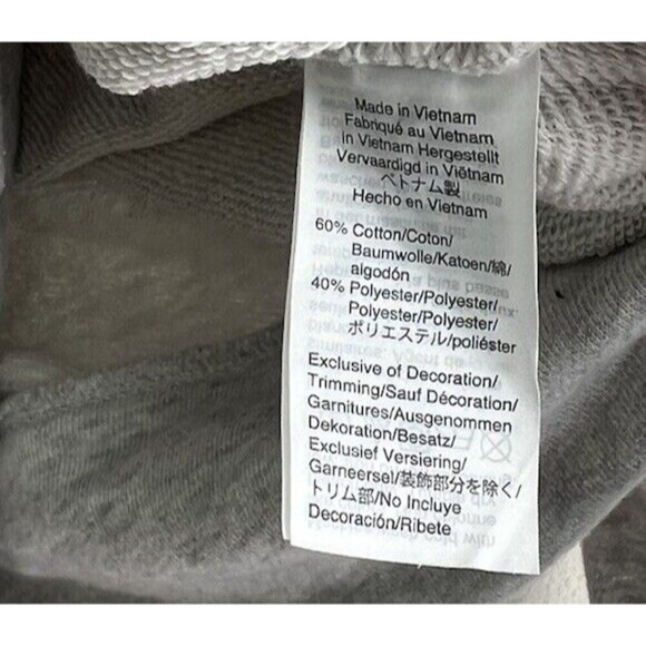 Madewell Sweatshirt Womens 2XS Gray Rainbow Inset Crop Crew Neck Pullover - Picture 11 of 11